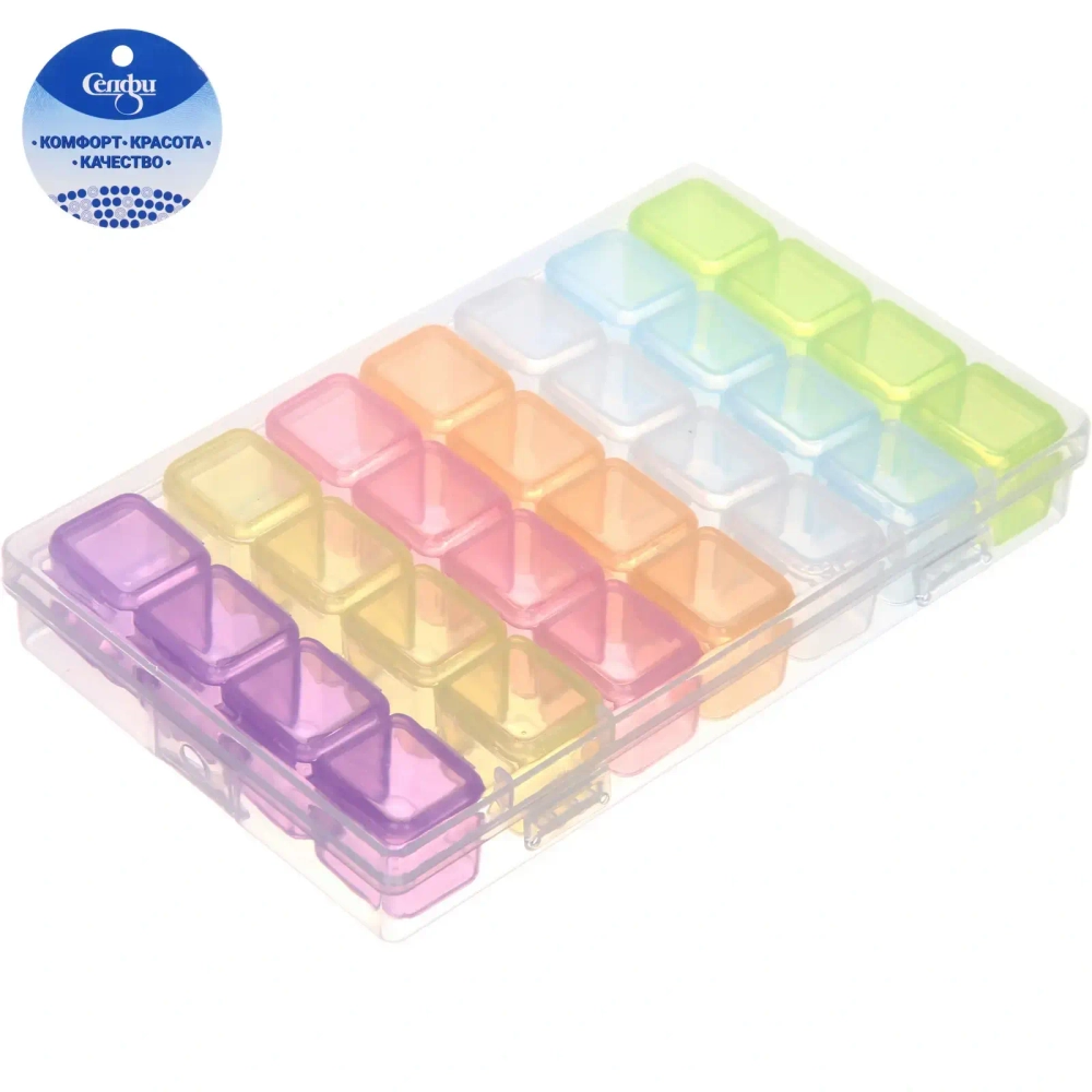 Органайзер для хранения мелочей, 28 ячеек «ИДЕЯДОМА», цвет как на фото, 17,5*10,5*2,5см (наклейка Селфи, пакет с подвесом)