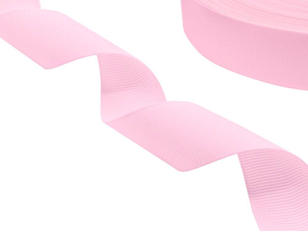 Репсовая ленточка премиум светло-розовая
