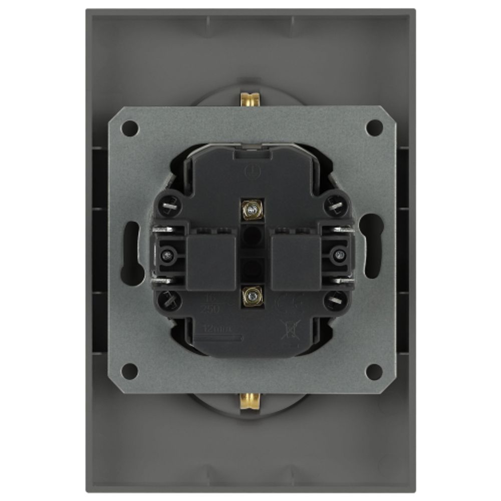 Розетка ЭРА Arktik 16-2107-06 без заземления двойная 2X2P 16А-250В графит | Эра Arktik