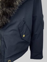 Куртка-парка Classic 8837 однотонная на молнии с воротником из меха