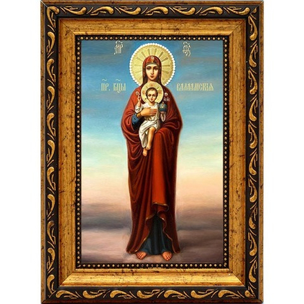 Валаамская икона Божьей Матери на холсте.