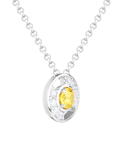 Подвес из серебра со вставками из жёлтого и бесцветных фианитов