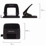 Дырокол металлический ОФИСМАГ, до 25 листов, черный, 229693