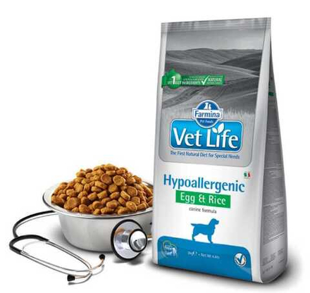 ВЕТ ЛАЙФ ДОГ ГИПО ЯЙЦО С РИСОМ 2 кг VET LIFE NATURAL DIET DOG HYPOALLERGENIC EGG & RICE 2 KG