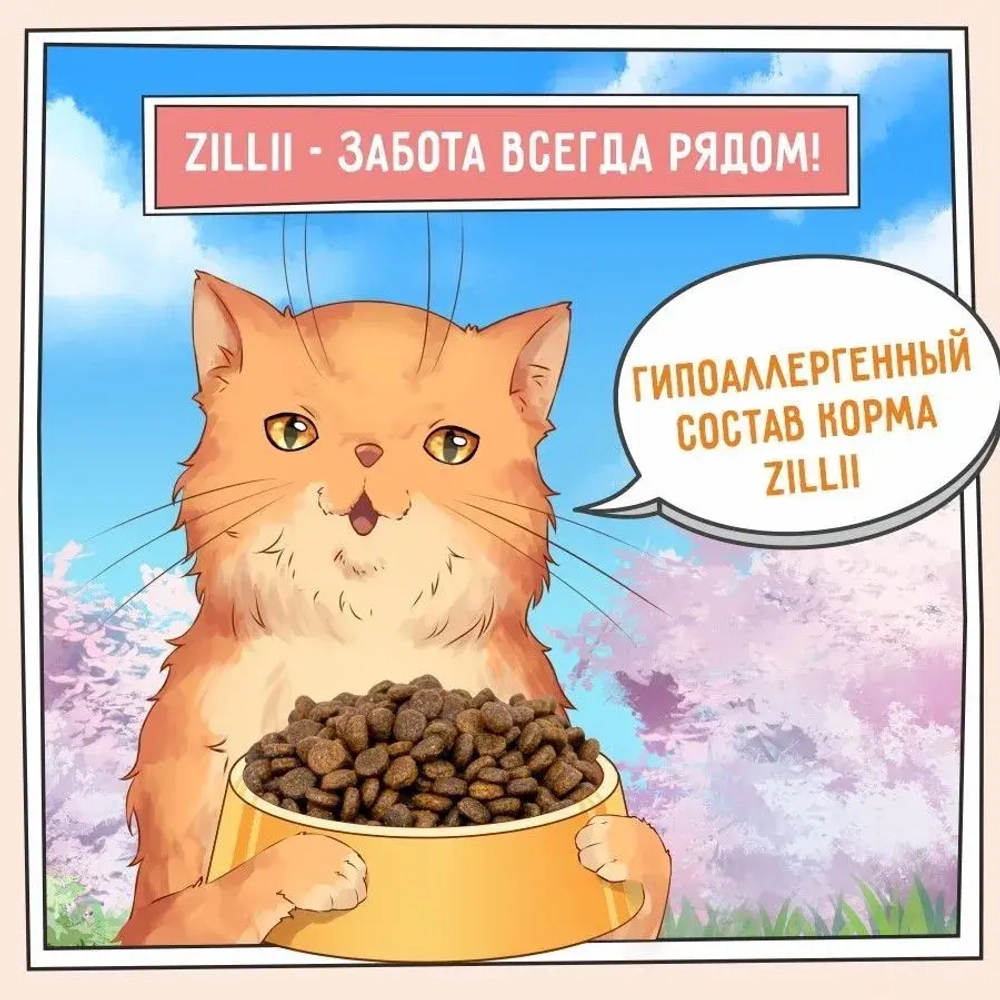 Сухой корм для кощек ZILLII (Зилли) Cat Adult Indoor 10кг индейка и ягненок для домашних кошек
