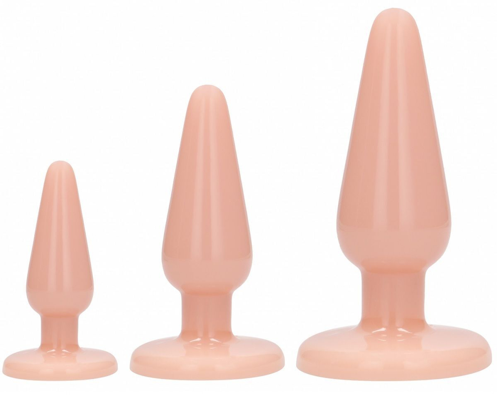 Набор телесных анальных пробок Anal Trainers Kit (Цвет: телесный)