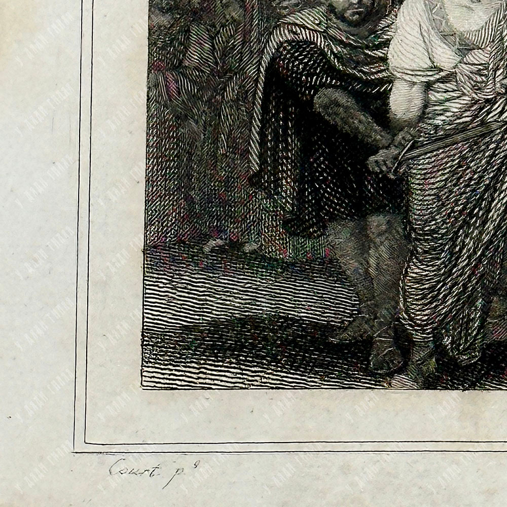 АНТОНИО РОКА. Похороны Юлия Цезаря. Гравюра. Испания, Мадрид. 1854–1859 г.