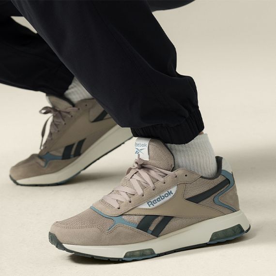 reebok Беговые кроссовки Низкие Серо-зеленые Унисекс