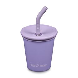 Детский стакан одностенный Klean Kanteen Kid Cup Straw Lid 10oz (296 мл) Paisley Purple с трубочкой