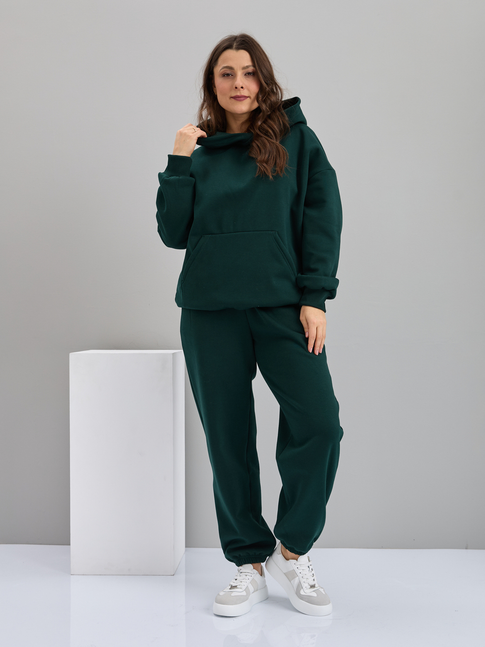 Костюм с брюками КБис-091/бутылочный-п