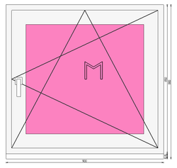 Пластиковое окно 850 х 900 ТермА Эко с поворотно - откидной створкой