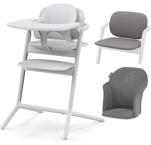 Стульчик для кормления Cybex Lemo 4 в 1 с мягкими чехлами Comfort Inlay All White/Suede Grey