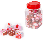 Ластик Alingar "Сладости"mix, синтетический каучук, фигурный, цвет ассорти, 30х30х10 мм, пластиковая банка