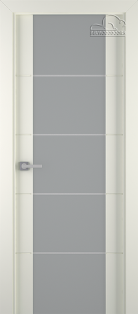 Дверь Arvika 202 / Цвет Эмаль жемчуг / Мателюкс белый кристалайз / Двери Belwooddoors