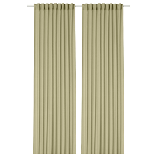 Комплект штор IKEA ROSENROBINIA (РОЗЕНРОБИН), Салатовый, 145x250 см, 2 шт