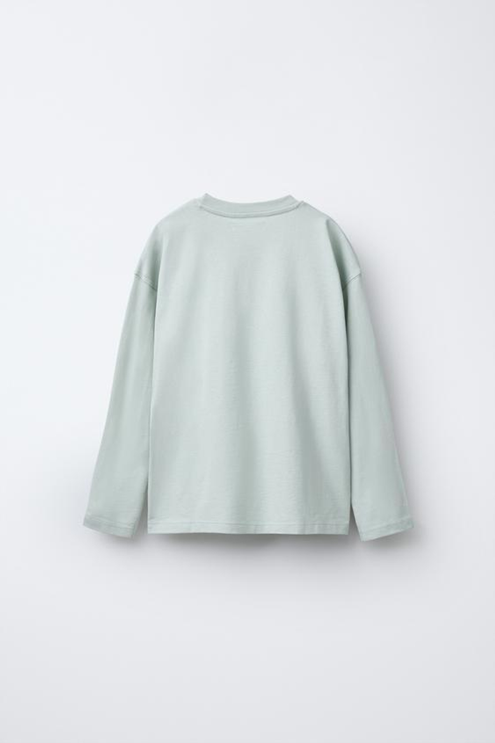 ZARA НАБОР ИЗ ТРЕХ ОДНОТОННЫХ ФУТБОЛОК, ЦВЕТ ЛЬДА