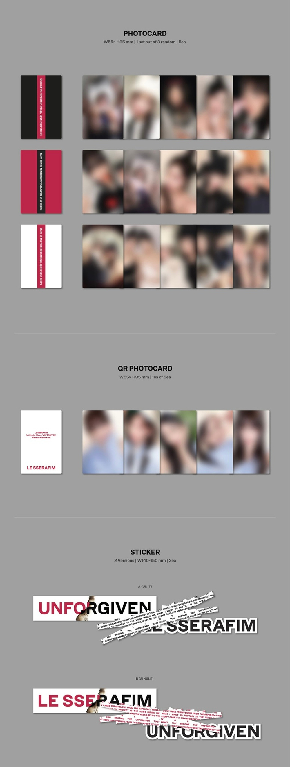 Альбом LE SSERAFIM - UNFORGIVEN (Weverse Albums ver.)