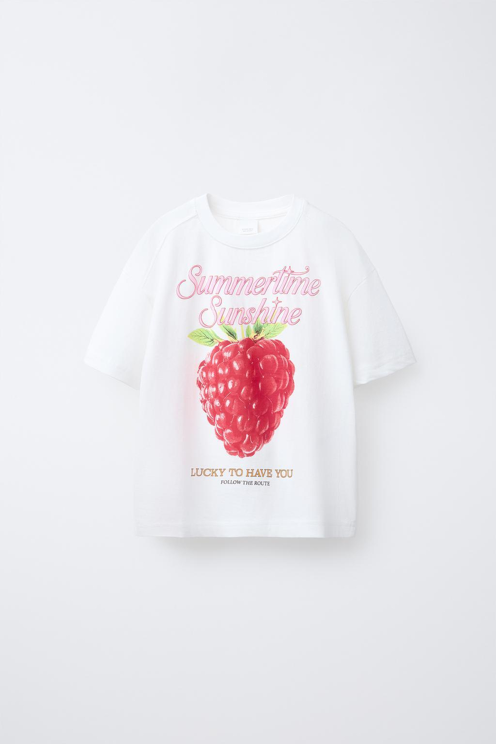 ZARA ФУТБОЛКА С ПРИНТОМ «ФРУКТЫ», БЕЛЫЙ