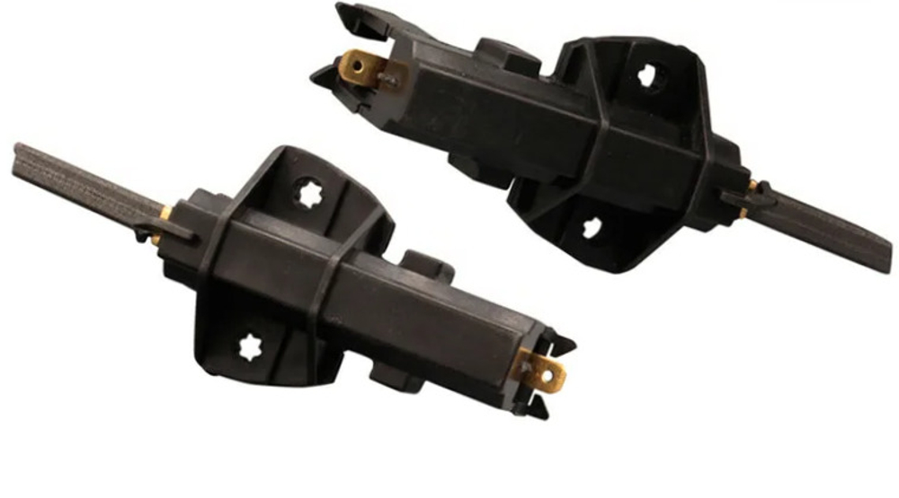 Две щетки двигателя стиральной машины 5x13.5x35 мм в чёрном корпусе КРЕПЛЕНИЕ ПЕРПЕНДИКУЛЯРНО Indesit, LG, Zanussi, Samsung, 5x13.5x35 мм (комплект 2 шт.)