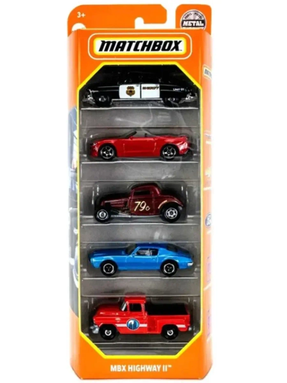 Набор из 5 машинок Хот Вилс Matchbox MBX Highway 2