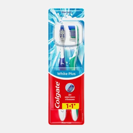 Зубная щетка Colgate White Plus + Зубная щетка жесткая