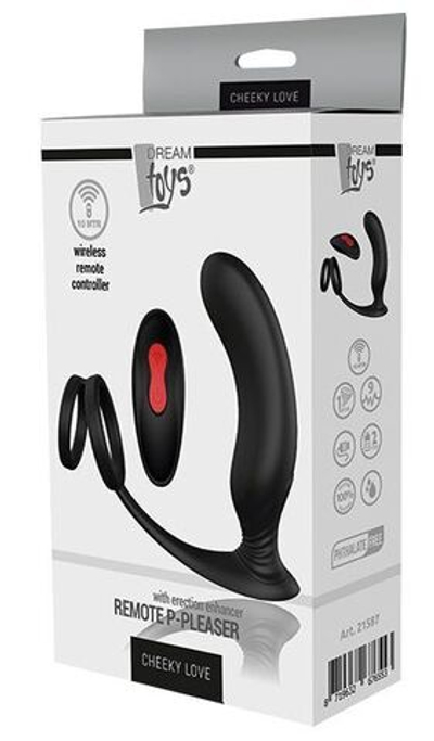 Черный массажер простаты Remote P-Pleaser - 15 см. (Цвет: черный)