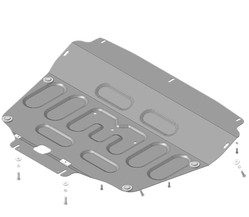 Защита картера Двигателя, КПП. 2 мм, Сталь. для Chery Tiggo 4,7,8 2018-, Exeed LX 2022- MOTODOR.79002