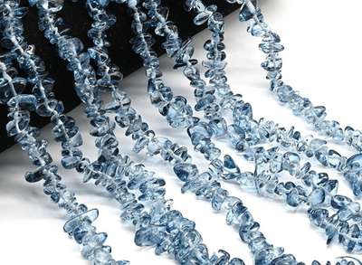 скр7-дж Стекло крошка 7*3мм джинсовый, нить 40см