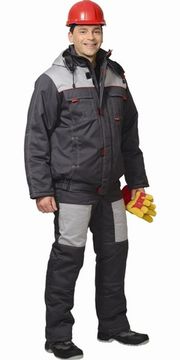 Костюм зимний "Сириус-Фаворит" полукомбинезон (т.серый/св.серый)