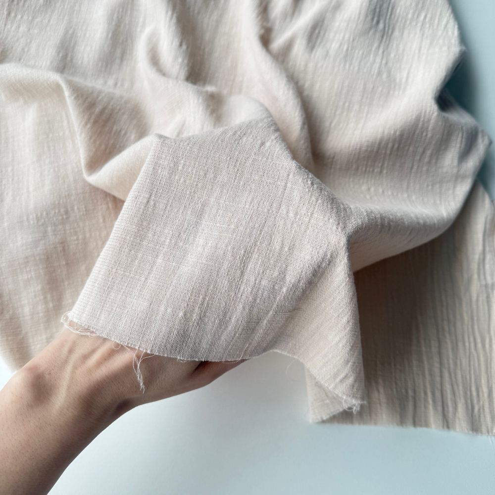 Полулен с крэш эффектом Бежевый