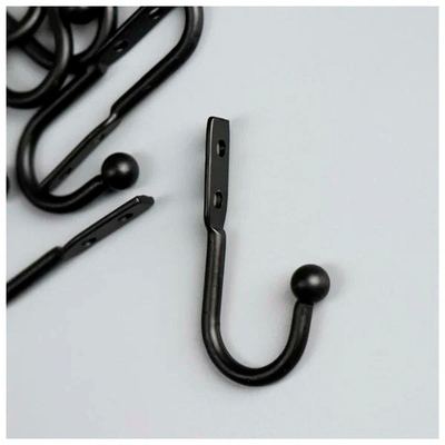 Крючок металл "С шариком" черный 4,9*2,5см 5091312