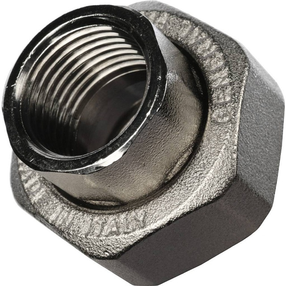 Соединение быстроразъемое (американка) STOUT SFT 0034 - 1/2" (ВР/ВР, латунь никелированная, металл по металлу)