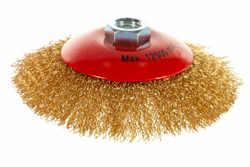 Щетка коническая для УШМ (латунированная проволока 0,3 мм, 125 мм) MIRAX 35143-125