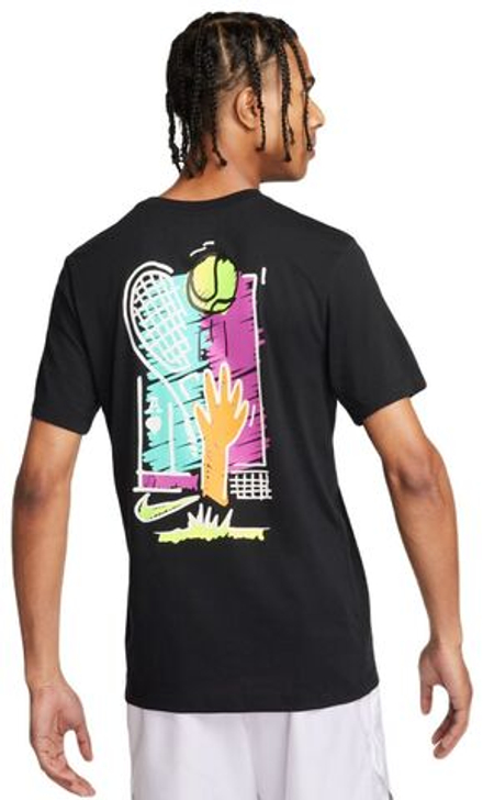 Мужская теннисная футболка Nike Court Dri-Fit T-Shirt Open - черный