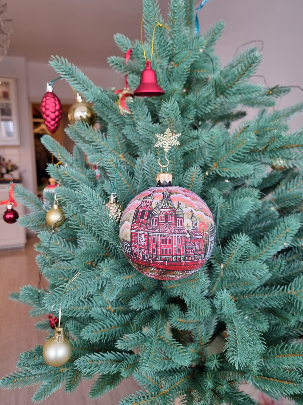 Шар стеклянный "Спас на Крови",  ручная роспись