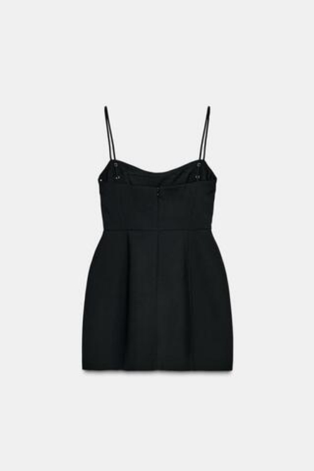 ZARA КОРОТКОЕ ПЛАТЬЕ НА БРЕТЕЛЯХ, ЧЕРНЫЙ