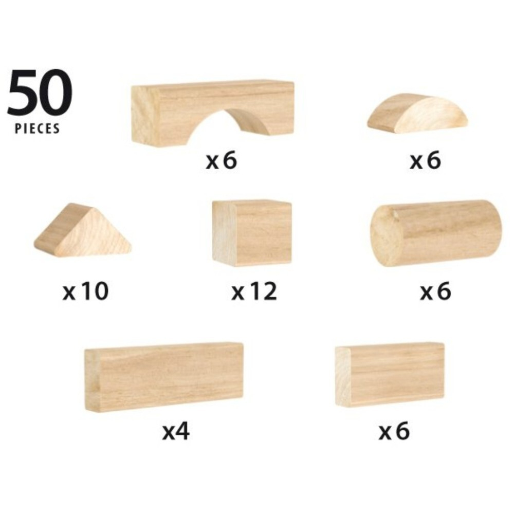 Brio - Набор из 50 деревянных кубиков 30113 / артикул   30113  / GTIN 7312350301137