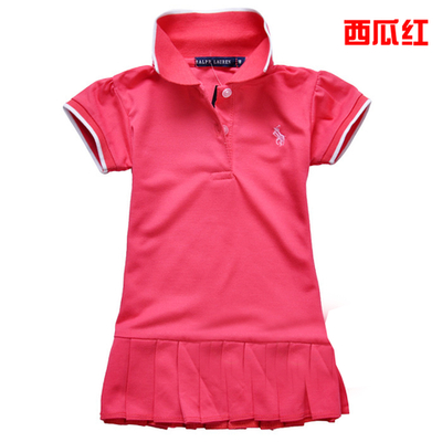 Платье-поло детское однотонное с логотипом