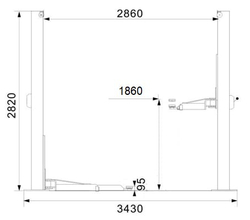 Подъемник двухстоечный GW-D4000 220 Great Wolf, 4000кг
