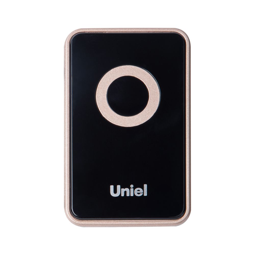 UDB-094W-R1T1-38S-BL-GL Звонок электронный. 220В. Радиус действия 150 м. Черный с золотистым. ТМ Uniel