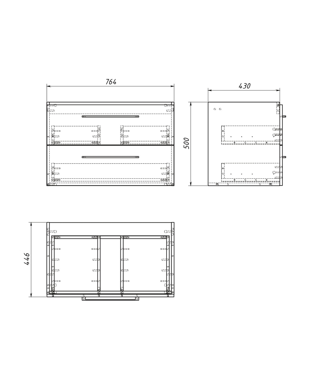 Тумба с раковиной Zero, подвесная, 80х45х55,5 см, ЛДСП, белый, ZLF804555-WL-CR