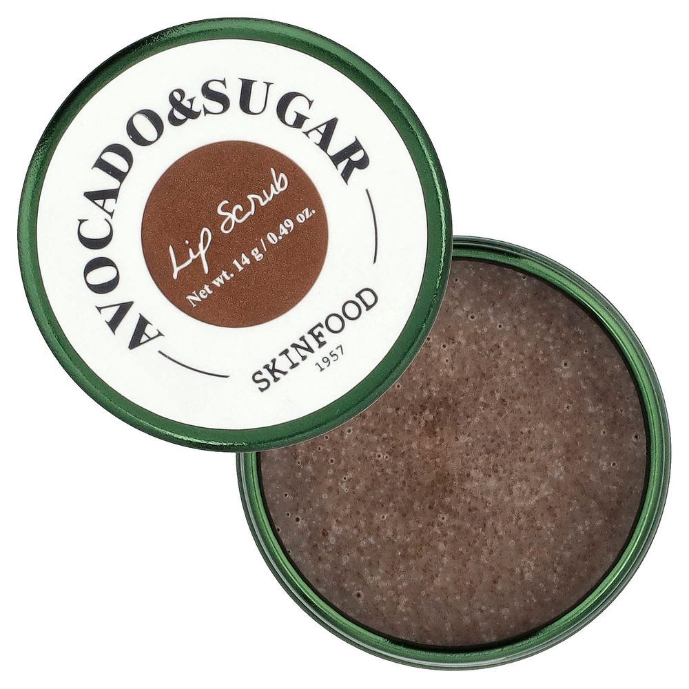 SKINFOOD, скраб для губ, авокадо и сахар, 14 г (0,49 унции)