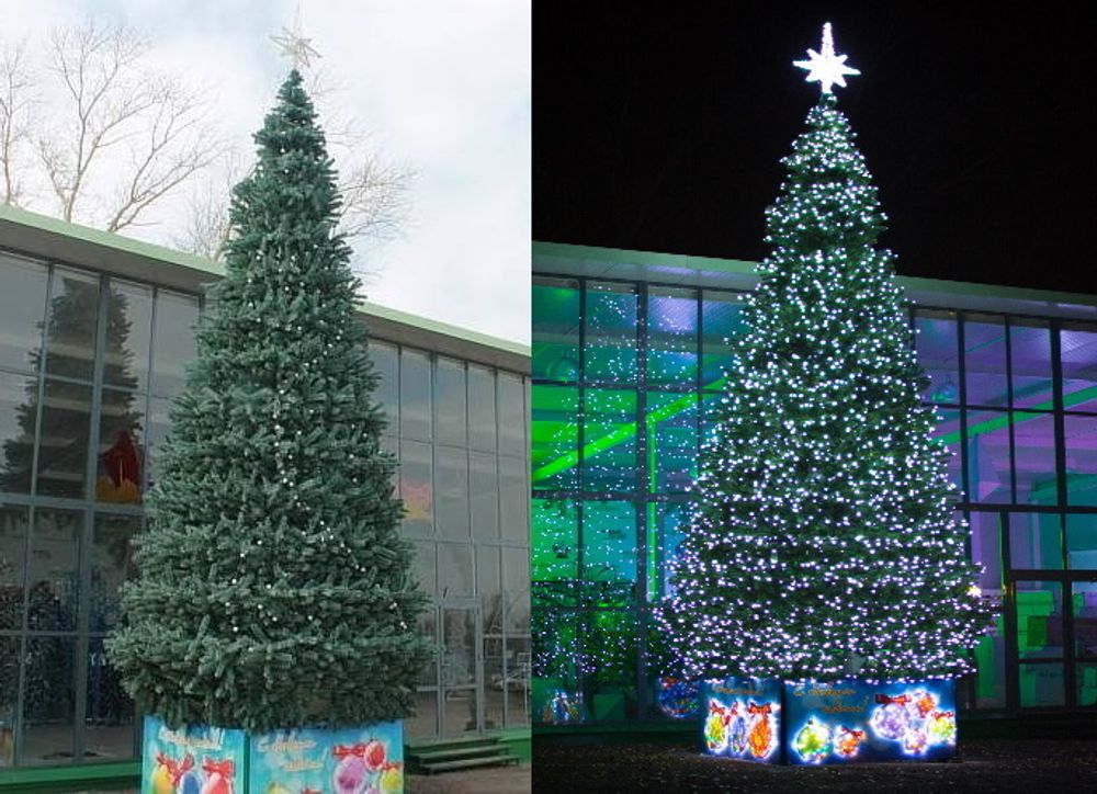 Уличная елка каркасная "Уральская" (пвх) 9 м