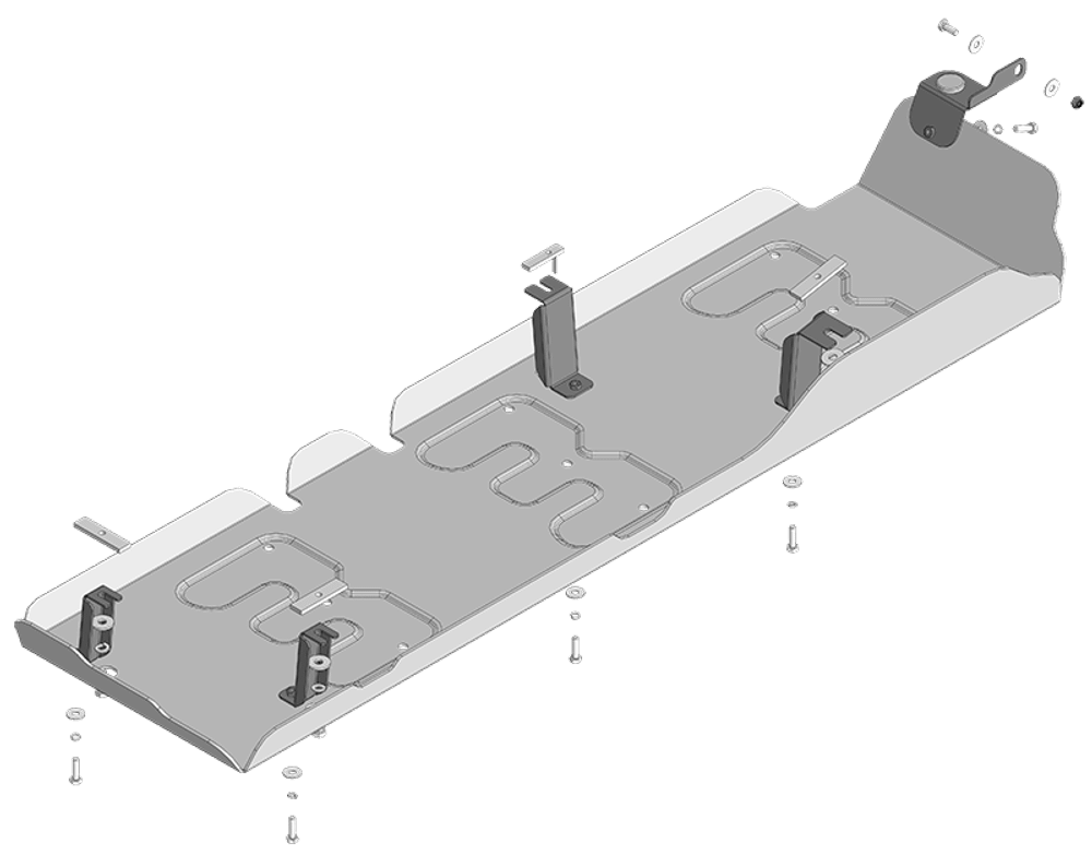 Защита трубок кондиционера. 4 мм, Алюминий для Ford Tourneo Custom 2023-н.в., Motodor.340703