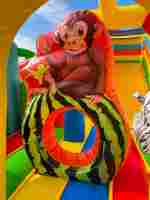 Коммерческий надувной батут «Приключение в мире животных 3», 8*4*5 м.