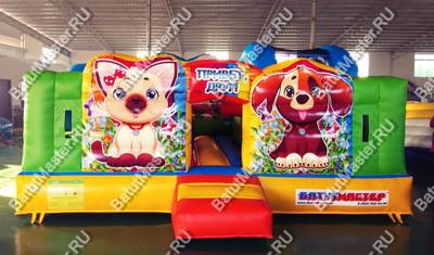 Батут "Весёлые зверята", 5*5*2.5 м.