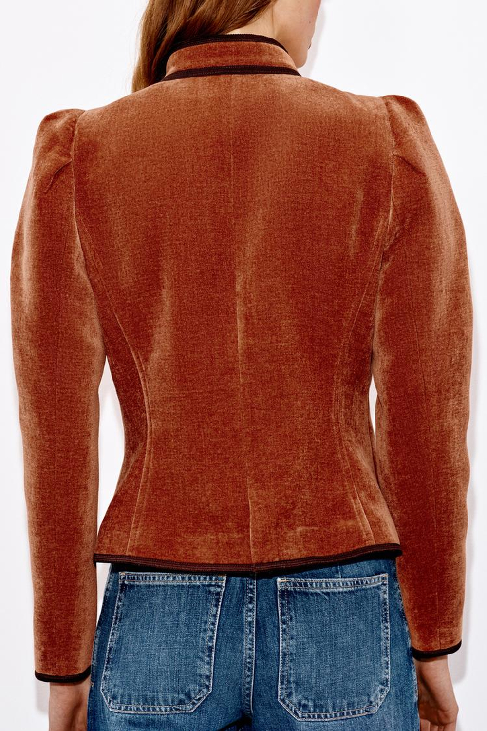 ZARA БЛЕЙЗЕР С КОНТРАСТНЫМИ КАНТАМИ, ЦВЕТ ЖЖЕНОГО АПЕЛЬСИНА