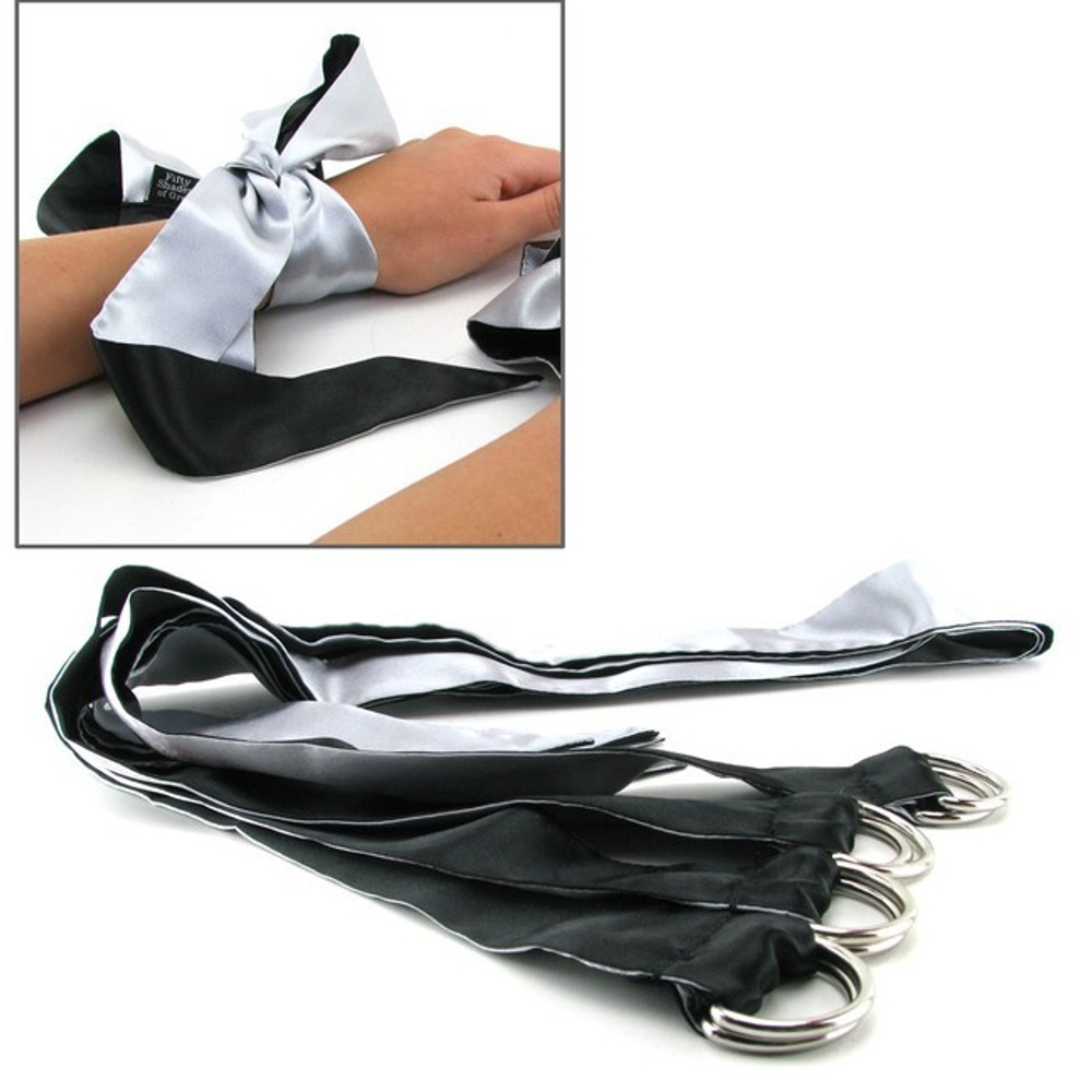 Комплект фетиш-аксессуаров для новичков Beginners Bondage Kit (Цвет: черно-серый)