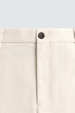 ZARA БРЮКИ STRAIGHT FIT ИЗ РЕЛЬЕФНОЙ ТКАНИ, ЭКРЮ