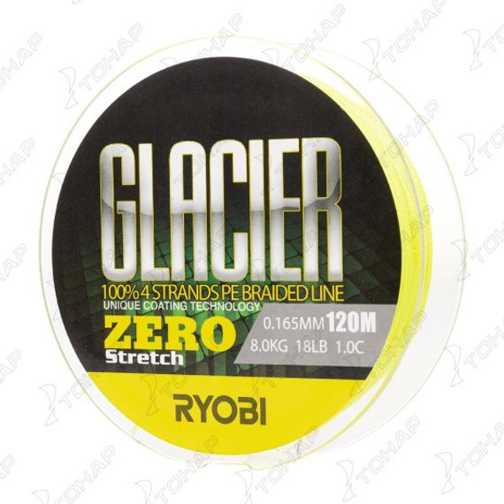 Шнур GLACLER ZERO-120M 1,0/d-0.165mm yellow Ryobi